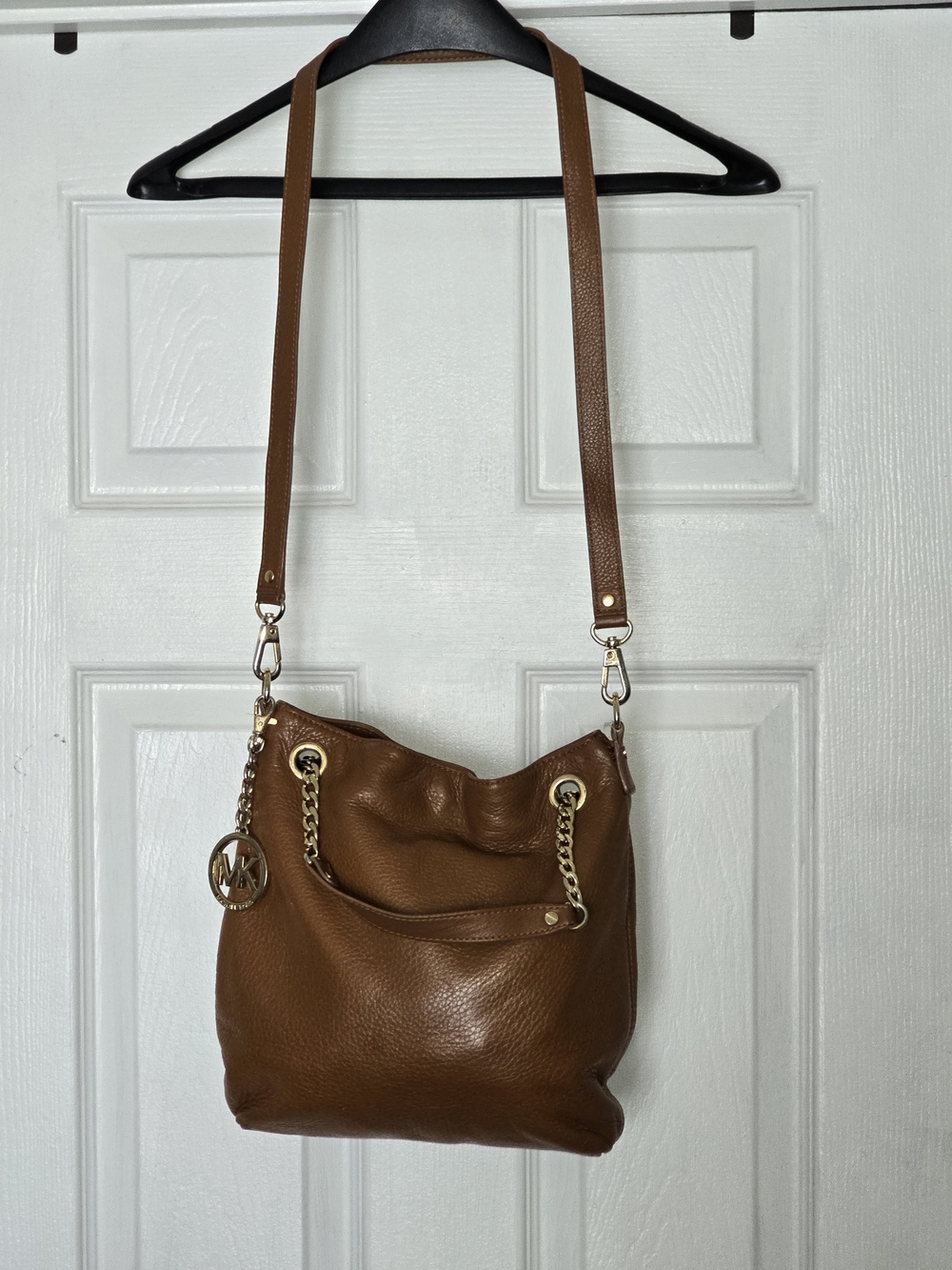 Michael Kors Pebble Leather Crosssbody Bag in Brown - Gold Hardware